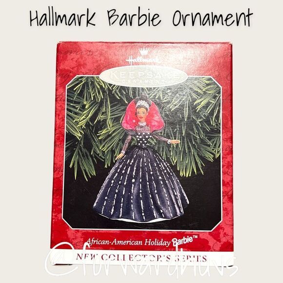 African American Holiday Barbie - Vintage Hallmark Keepsake Ornament - Picture 1 of 9